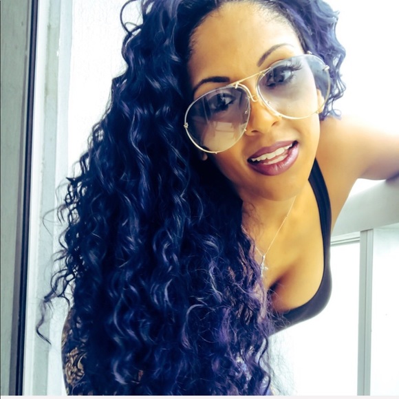 Callie Lives Accessories - Callie Gold OVERSIZED Aviators Blue Ombré